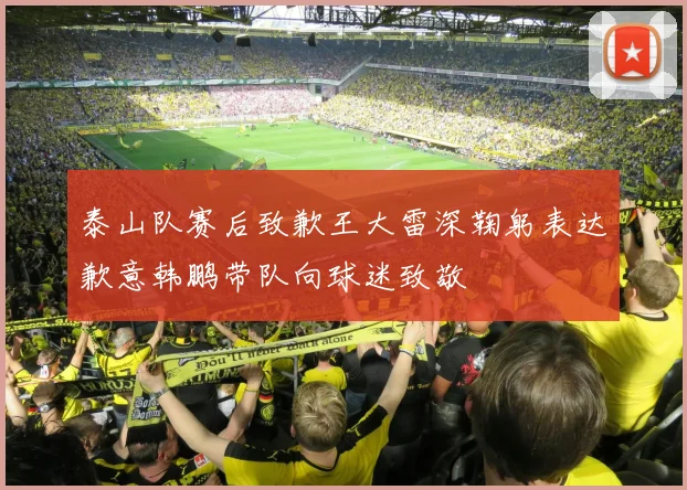 泰山队赛后致歉王大雷深鞠躬表达歉意韩鹏带队向球迷致敬